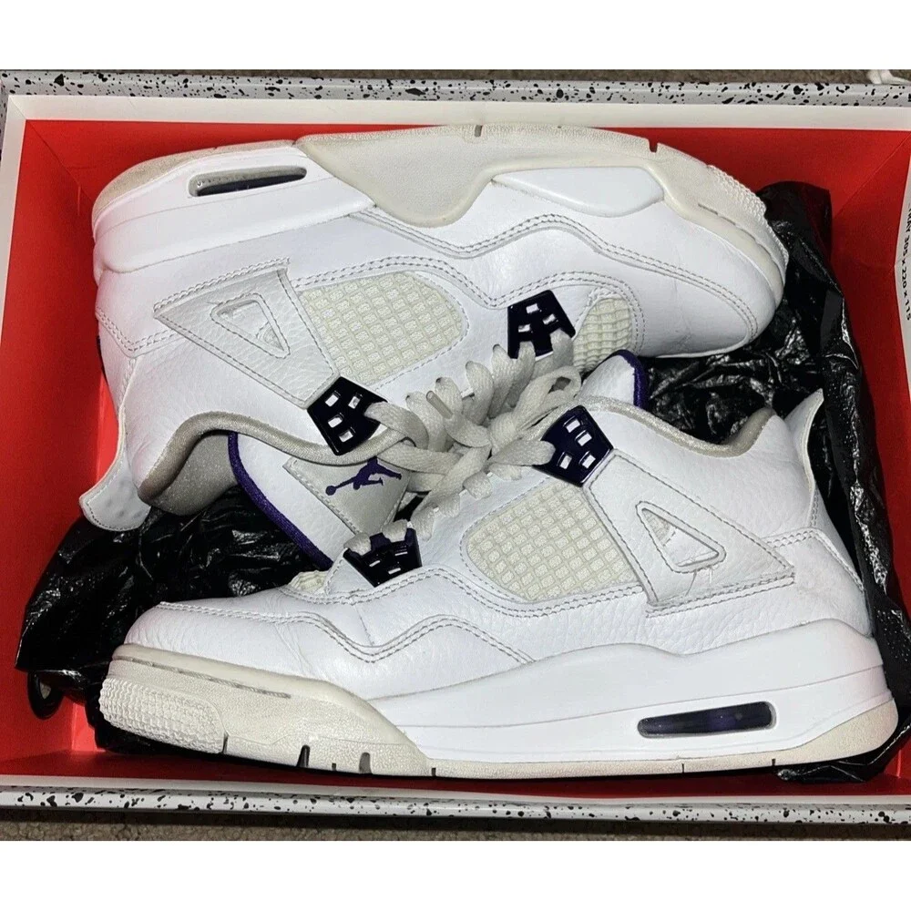 Size 6 - Nike Air Jordan 4 Retro GS Purple Metallic Men's Shoes